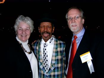 Fran Richard, (ASCAP Sr. VP Concert Music), Ornette Coleman, Chuck Iwanusa (IAJE Past President)
