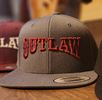 Gray Ball Cap with Maroon Outlaw Logo