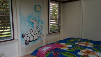 Coleen's honu (turtle) in the guest hale

