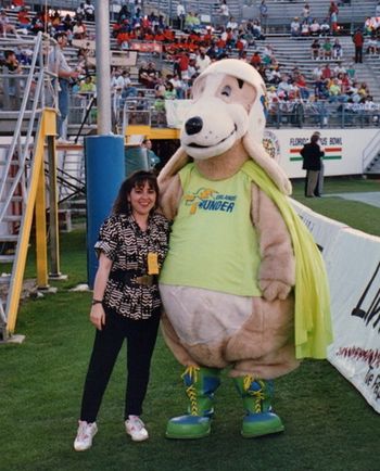 Shooting the ORLANDO THUNDER World League Football game, producing a segment for NBC'S I WITNESS VIDEO.
