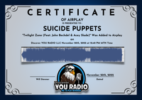 Signed Certificate of airplay (Without Frame)