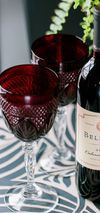 Vintage Cristal D'Arques Ruby Red Wine Goblets 