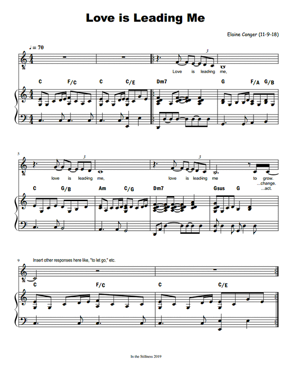 Love is Leading Me, Sheet Music