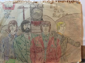 Bob Calls and the Beat Boys - coloured pencil. 1969
