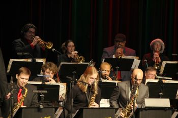 Students sitting in with the Dave Dickey Big Band

