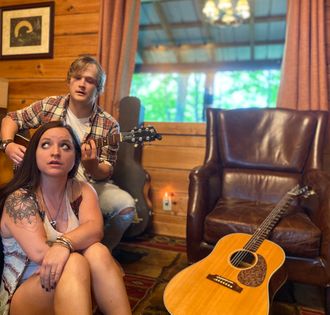MidWest Coast Band Songwriting Session, Emily Frances and Dan Evans, in Bryson City North Carolina