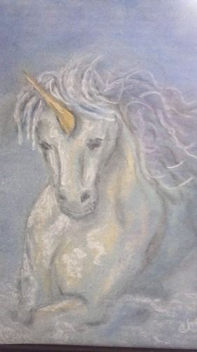 Mystical UnicornPastel9" x 12"
