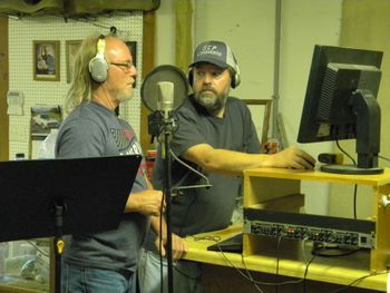 Dewayne and Steve work on a vocal track on one of the band's new songs
