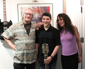 Jake with Jim Kerr and Shelli Sonstein after playing a song on Q104.3.
