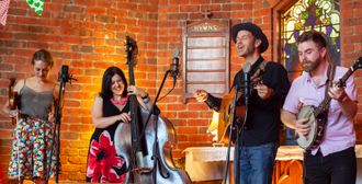 Scott Cook and the She'll Be Rights at River Folk Festival in Warburton, Australia,, photo by Kate Baker