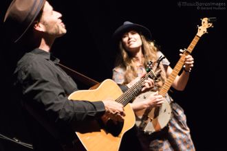 Scott Cook and Pamela Mae at the Globe Theatre in Palmerston North, New Zealand, photo by Gerard Hudson