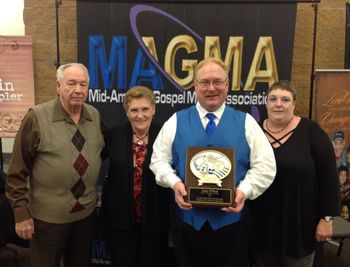 Harold, JoAnn and Gary O'Neal with his sister, Teresa.
