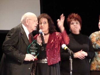 A classic moment with Slim and Zella Mae as they accept the Lifetime Achievement Award.
