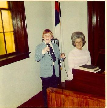 Gary O'Neal (Age 10) with Marion Holt.

