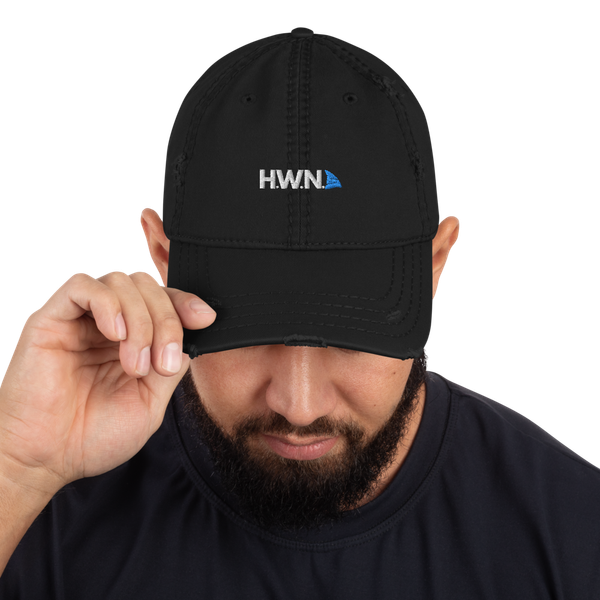 H.W.N.S  Distressed logo Dad  hat