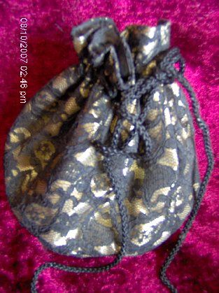 Renaissance Style $10 Small Bag Black Lace Gold Lame
