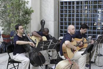 Playing at the US Embassy in Athens
