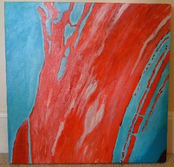 HD blue & red- acrylic on canvas 24x24
