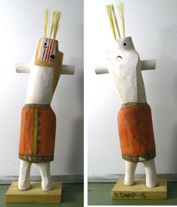 Messenger Spirit - 2015 Sold or no longer available 4.5 X 3.5 X 17.5" tall - Birchwood and mixed media
