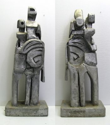 Sisters - 1989 9.75 X 6.75 X 24.5" tall - Aluminum sand cast
