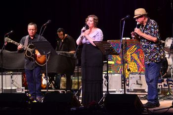 "It's what she'd have wanted..." JW, Ryan Kennedy, Jessica, and Berke McKelvey - Bread Alone (Photo: Brian Blauser/Mountain Stage)
