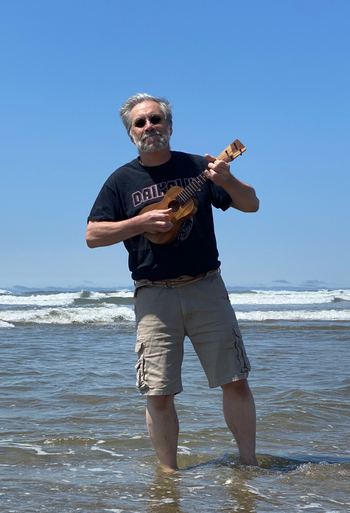 brook with ukulele
