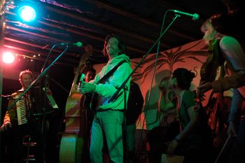 Angelines party Secret show at Sisters Folk Fest- Courtney and Michael from 3 leg Torso, Chris Kokesh, VJ and Shireen Amini
