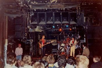 TULPA at CBGB's, NYC. 1986 (L-R) Me, Sev Micron, John Bottomley at a packed CBGB's.
