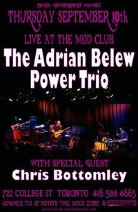 Promo poster for Adrian Belew Show in Toronto
