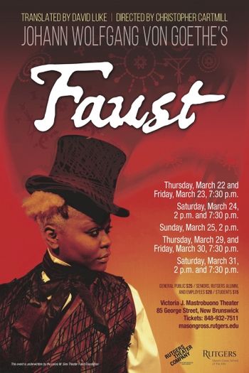Christopher Cartmills production of Goethe's Faust Poster

