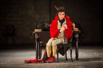 Christopher Cartmill's production of Goethe's Faust — The Spirit of Negation Goethe's FAUST directed by Christopher Cartmill, set design by Bo Ra Kwan, costumes by Sarah Zinn and lighting design by Catherine Cusick — pictured Mephistopheles (Timothy Bright) photo by Matt Pilsner
