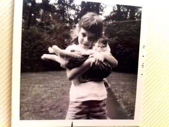 Ragani & her kitty in 1973
