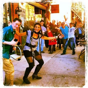 Street Team for Peace Prayer music video shoot- BIG thanks to Lakshmi Grace for the photo! Pro videographer Bryce Richards (left) and all the loves who came out for the street scene of our Peace Prayer music video
