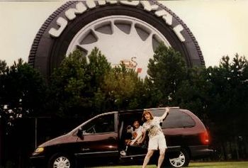 Marie and Blaine at "The World's Largest Tire", Dearborn, Michigan
