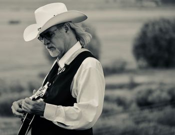 Playing mandolin at High Mountain Hay Fever Festival 2018
