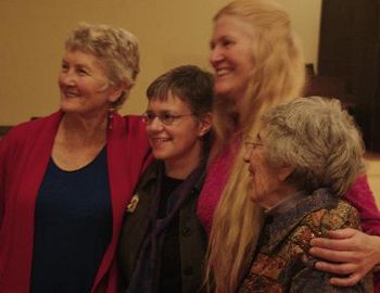 Peggy Seeger, Deborah VanKleef, Kristin Lems, and Peggy Lipschutz, Cleveland, 2009
