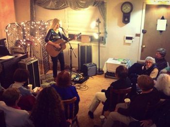 Kristin playing at Jon Brooks house concert, Oct. 2014
