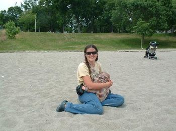 hazel with mom - lake ontario
