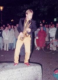 Busking in Amsterdam,1984
