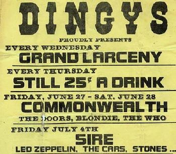 Commonwealth poster from Dingy's at Rockaway Beach, NY - circa 1980
