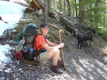 Backpacking in Colorado;had to turn around 1 hour later due to snow too deep to trek through
