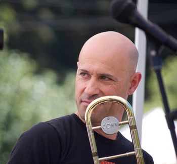 Max Perkoff, trombone.  Homestead Valley Music Festival, 2012.
