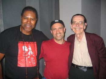 Donnie Betts, me, Norman Curtis in Harlem after seeing Donnie's great film on Oscar Brown Jr.
