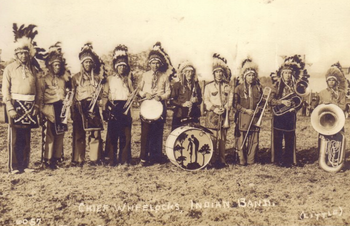 Chief Wheelocke's Indian Band, public domain, from Ben Makinen's film Echoes of Tradition.
