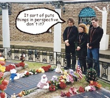 Graceland! I had to include this photo, especially for my friend Winifred. Bonnie Rideout, Bryan Aspey and myself having a "Spinal Tap" moment at Graceland!
