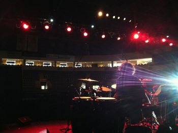 Arena soundcheck Sound checking in a hockey arena with Celtic Fire.
