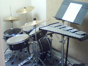 Percussion Studio Snare drum, drum kit and bells done right here.
