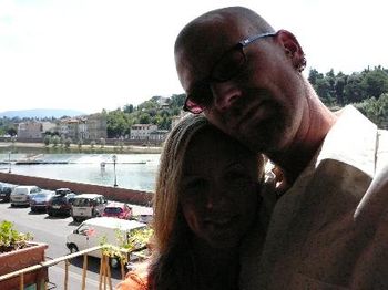 The view of the Arno River from our hotel balcony in Florence, Italy.
