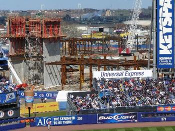 More construction over the left field fence.
