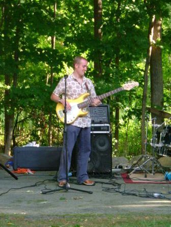 Marky and his new bass (and shirt?)
